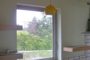 small inexpensive metal shade yellow lamp
